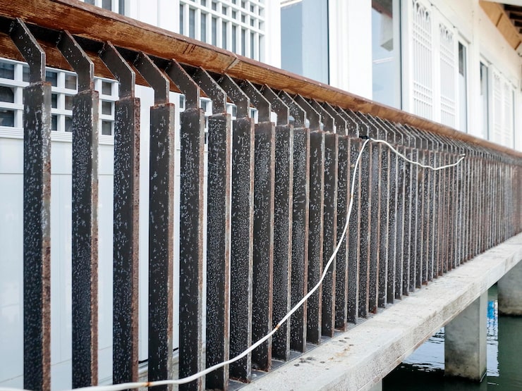 Монтаж забора из сетки рабицы на столбы из профильной трубы