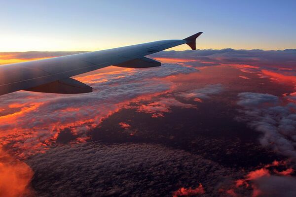 Облака над Беларусью с борта самолета Airbus A320.