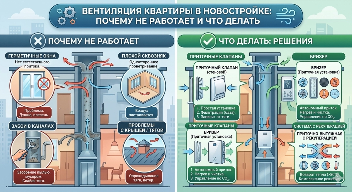 Проблемы вентиляции в современной квартире — инженерный разбор
